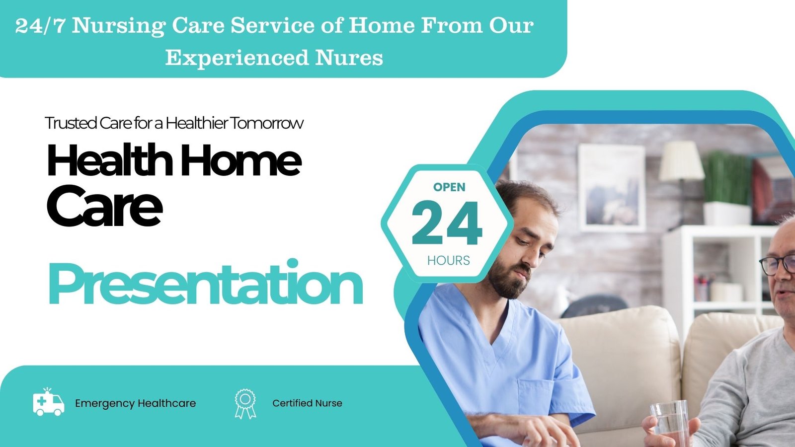 Teal and White Modern Health Care Presentation
